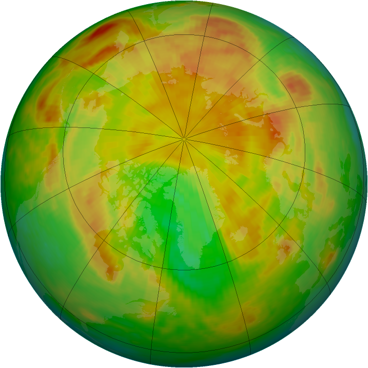 Arctic ozone map for 24 May 1985